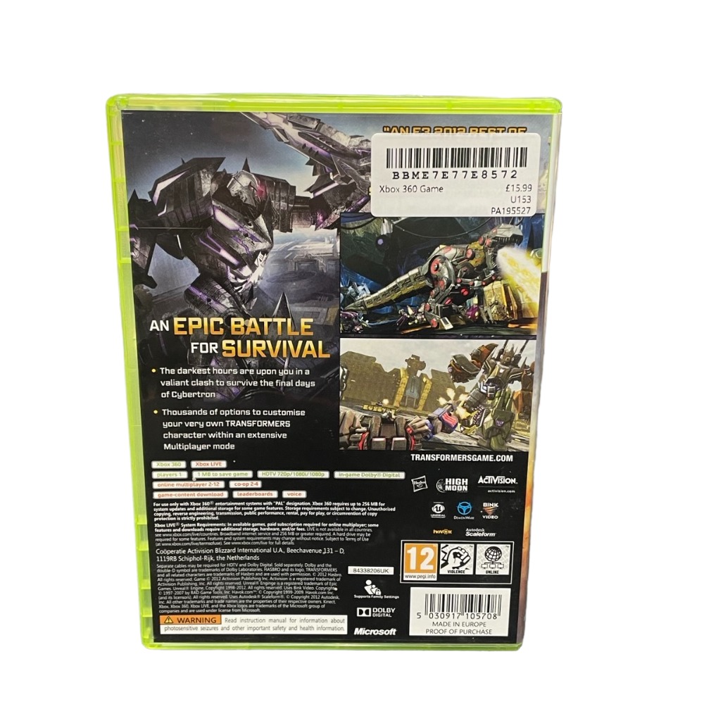 Transformers Fall of Cybertron Xbox 360 game Own4Less